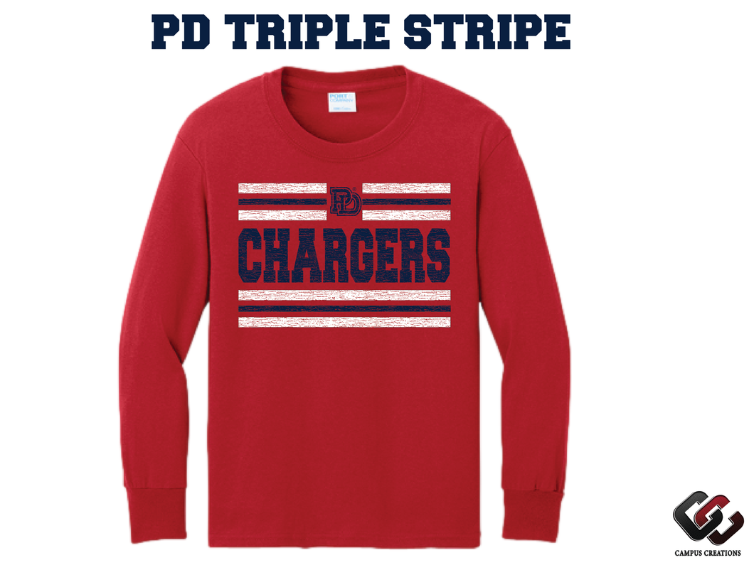 PD Triple Stripe L/S Tee